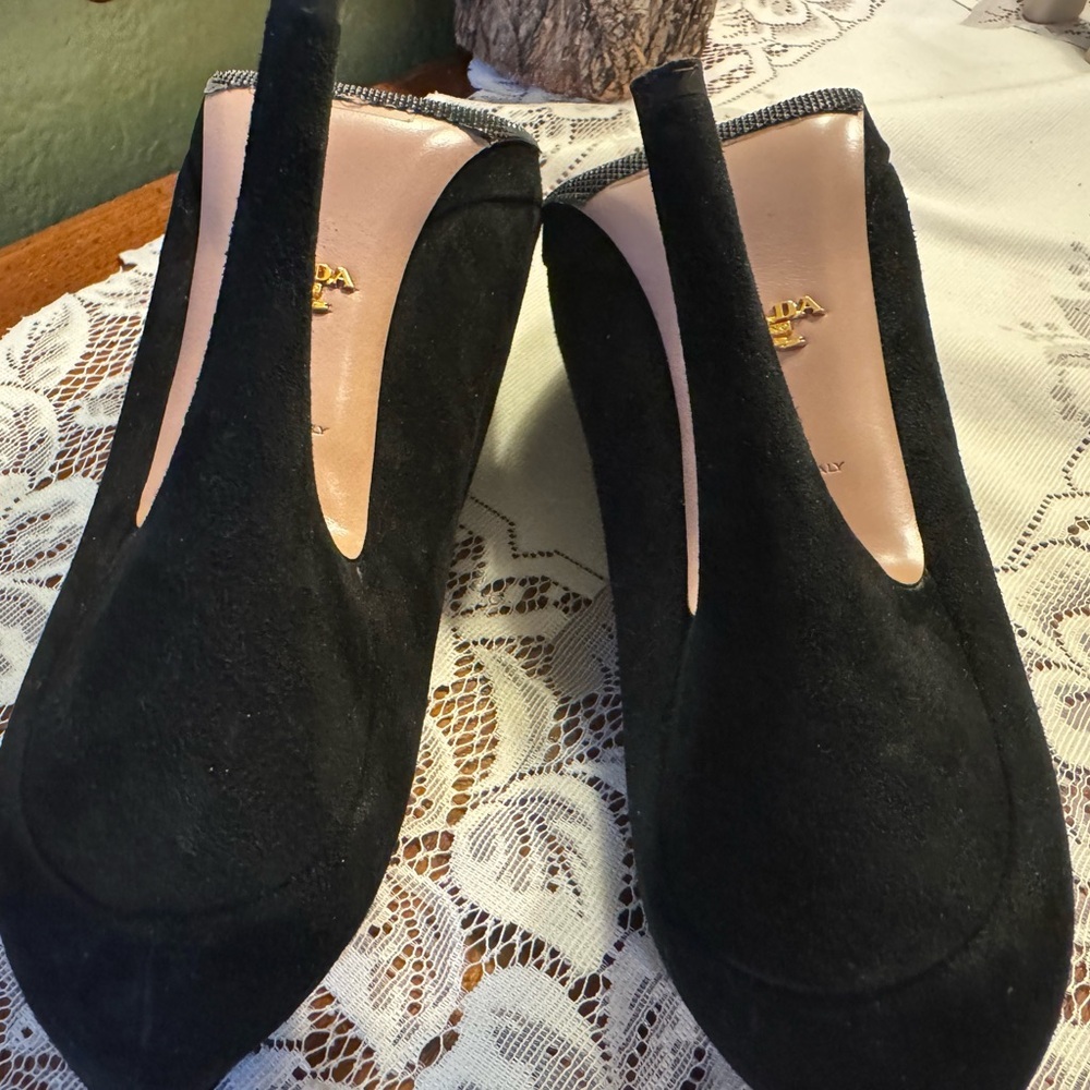 Prada Women's Black Suede Shoes - Picture 13 of 16